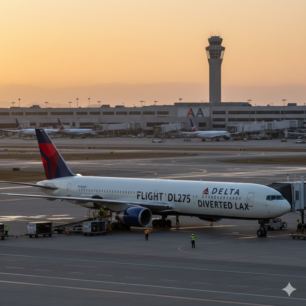 delta flight dl275 diverted lax