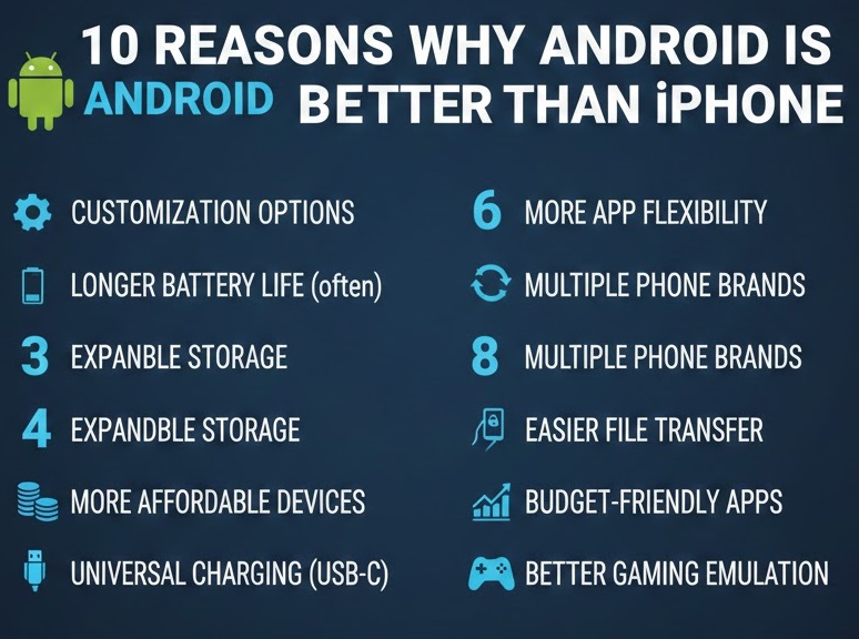 10 Reasons Why Android is Better Than iPhone